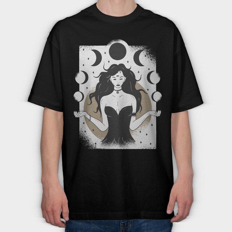 Lunar Goddess, Tricou Oversize Barbati (Unisex)