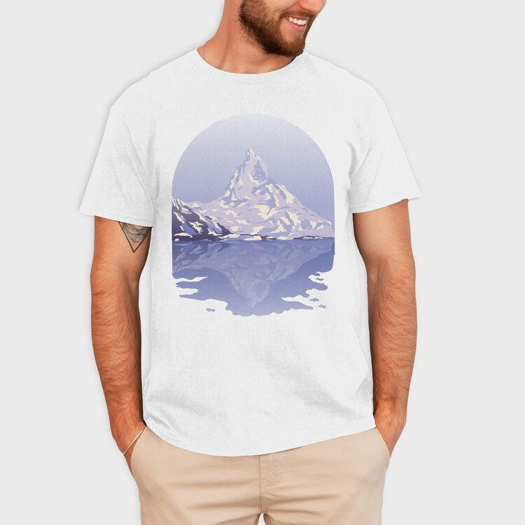 Snow Mountain Landscape, Tricou Barbati (Unisex)