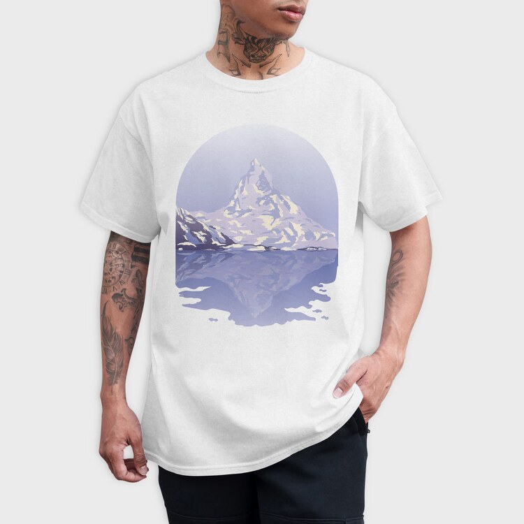Snow Mountain Landscape, Tricou Barbati (Unisex)