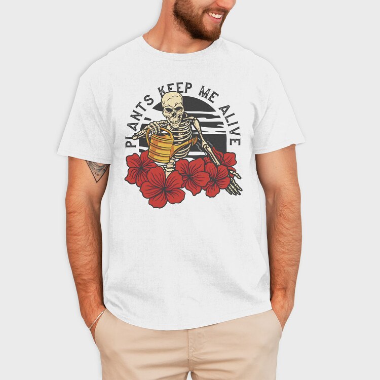 Cool Plants Skeleton Skull, Tricou Barbati (Unisex)