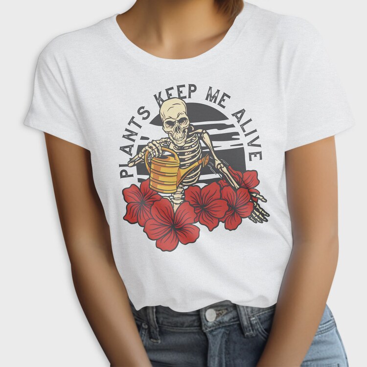 Cool Plants Skeleton Skull, Tricou Femei