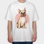 French Bulldog (2), Tricou Oversize Barbati (Unisex)