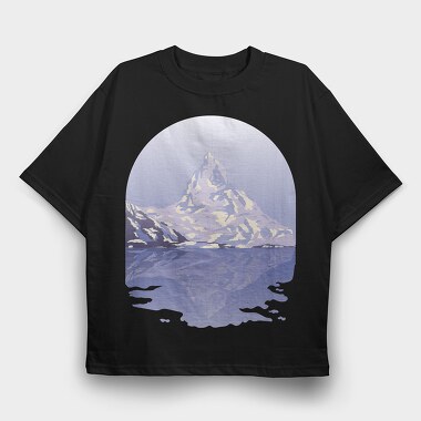 Snow Mountain Landscape, Tricou Oversize Barbati (Unisex)