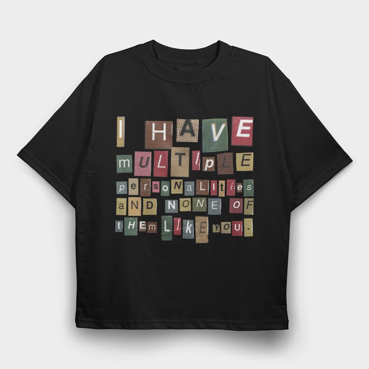 Magazine Cut Out Letters Personalities, Tricou Oversize Barbati (Unisex)