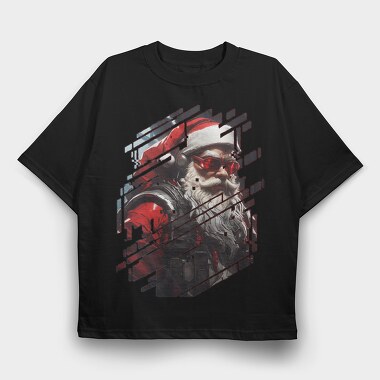 Cyberpunk Santa, Tricou Oversize Barbati (Unisex)