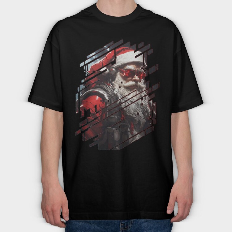 Cyberpunk Santa, Tricou Oversize Barbati (Unisex)