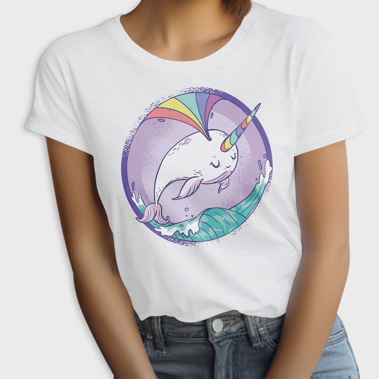 Rainbow Narwhale Whale, Tricou Femei