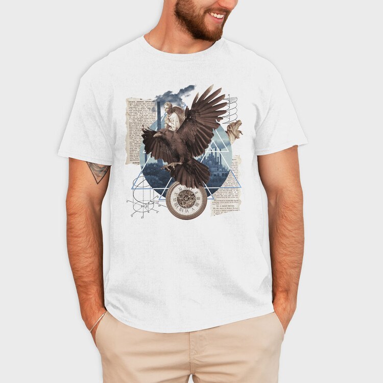 Eagle Bird Flying And Collage Darccollage, Tricou Barbati (Unisex)