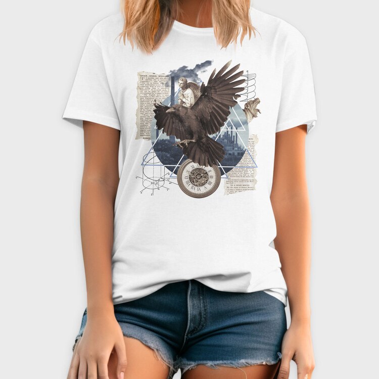 Eagle Bird Flying And Collage Darccollage, Tricou Barbati (Unisex)