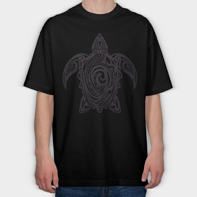 Cool Tribal Sea Turtle, Tricou Oversize Barbati (Unisex)