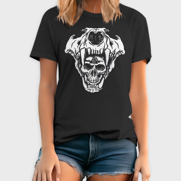 Cool Viking Skulls Bear Man, Tricou Barbati (Unisex)
