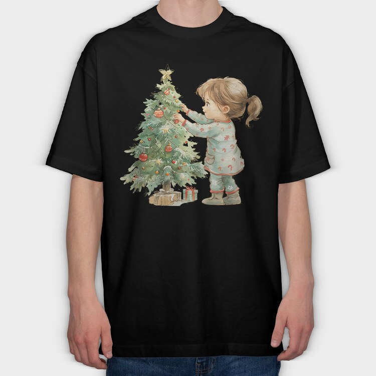 Whimsical Christmas Tree, Tricou Oversize Barbati (Unisex)