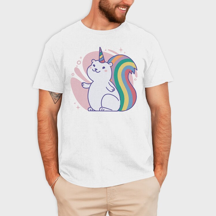 Rainbow Squirrel Unicorn Animal, Tricou Barbati (Unisex)