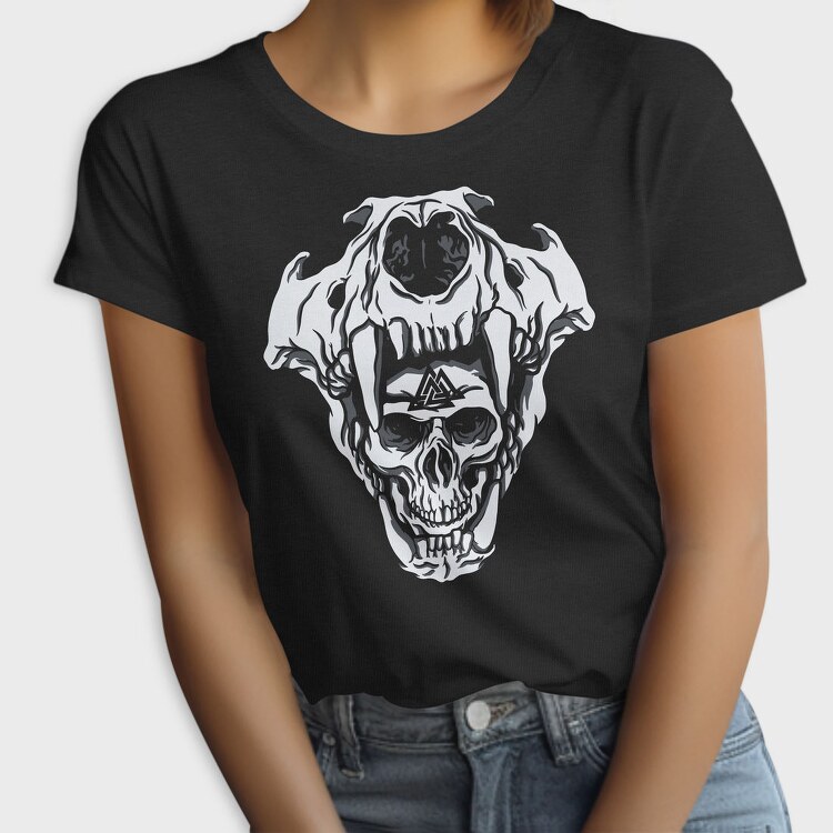 Cool Viking Skulls Bear Man, Tricou Femei