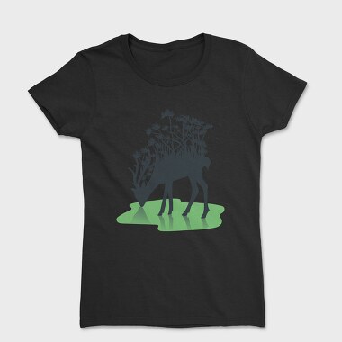 Forest Deer Silhouette, Tricou Femei