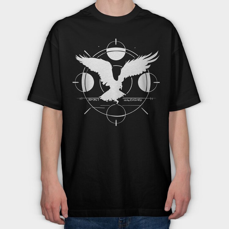 Eagle Flying Sunset Animal Monochrome Tote, Tricou Oversize Barbati (Unisex)