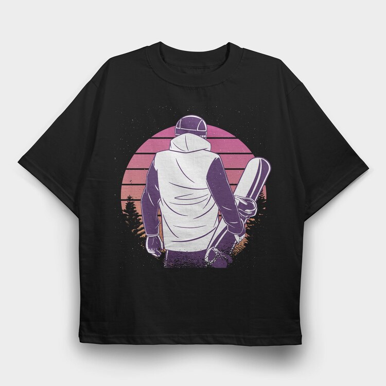 Snowboard Man Snowboarder, Tricou Oversize Barbati (Unisex)