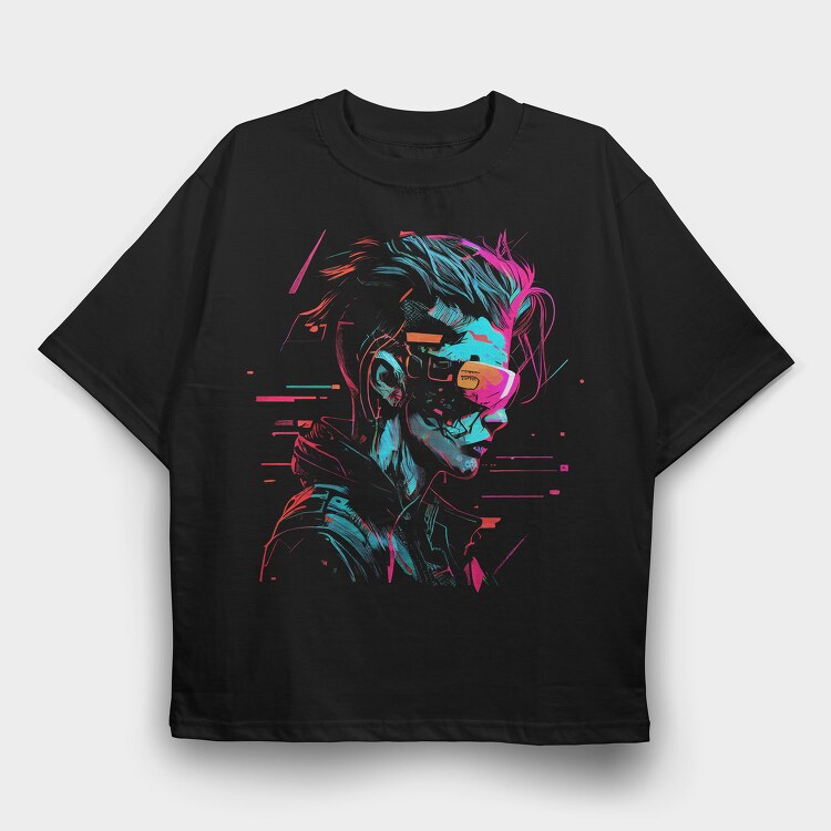 Cyberpunk Vr Glasses, Tricou Oversize Barbati (Unisex)