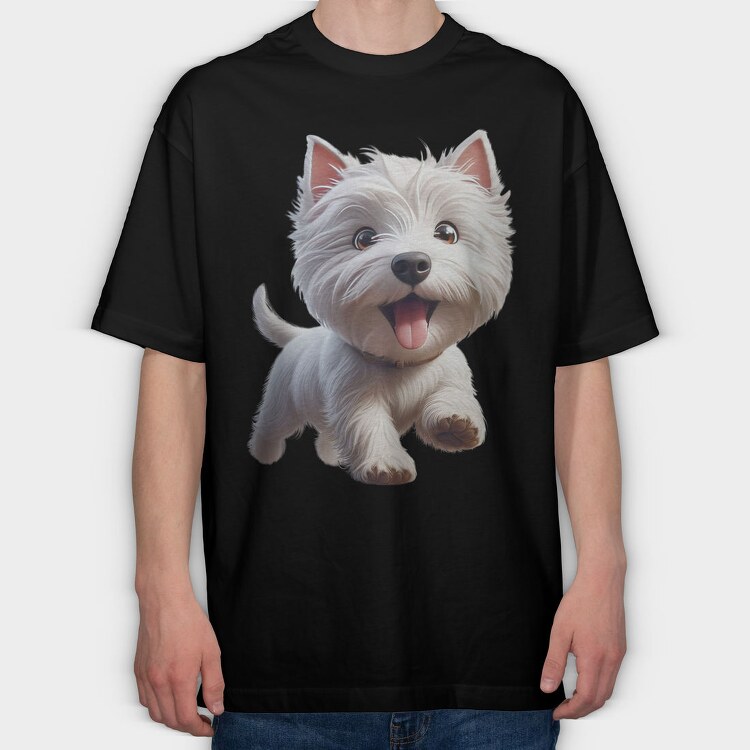 Whimsical Dog Run, Tricou Oversize Barbati (Unisex)