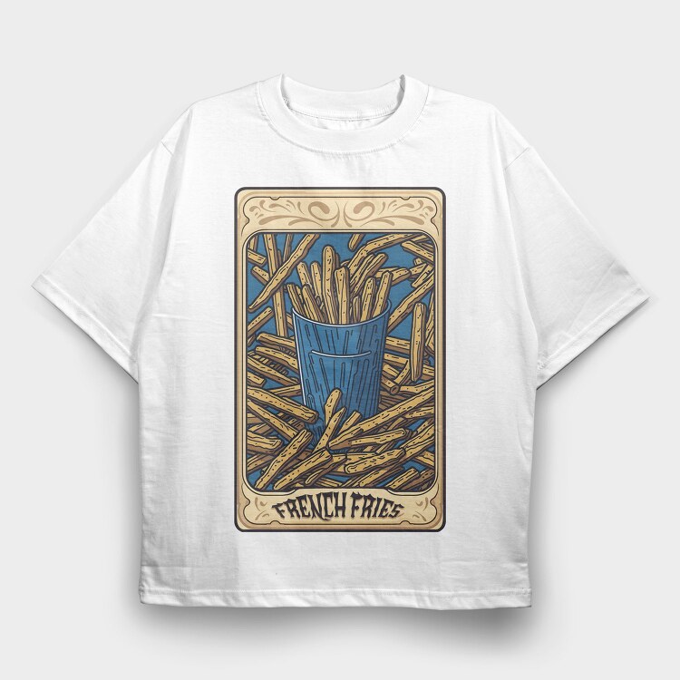 French Fries Tarot, Tricou Oversize Barbati (Unisex)