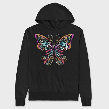 Bright Colored Butterfly Colorful, Hanorac Oversize Barbati (Unisex)