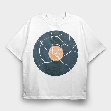 Broken Vinyl Retro, Tricou Oversize Barbati (Unisex)