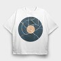 Broken Vinyl Retro, Tricou Oversize Barbati (Unisex)