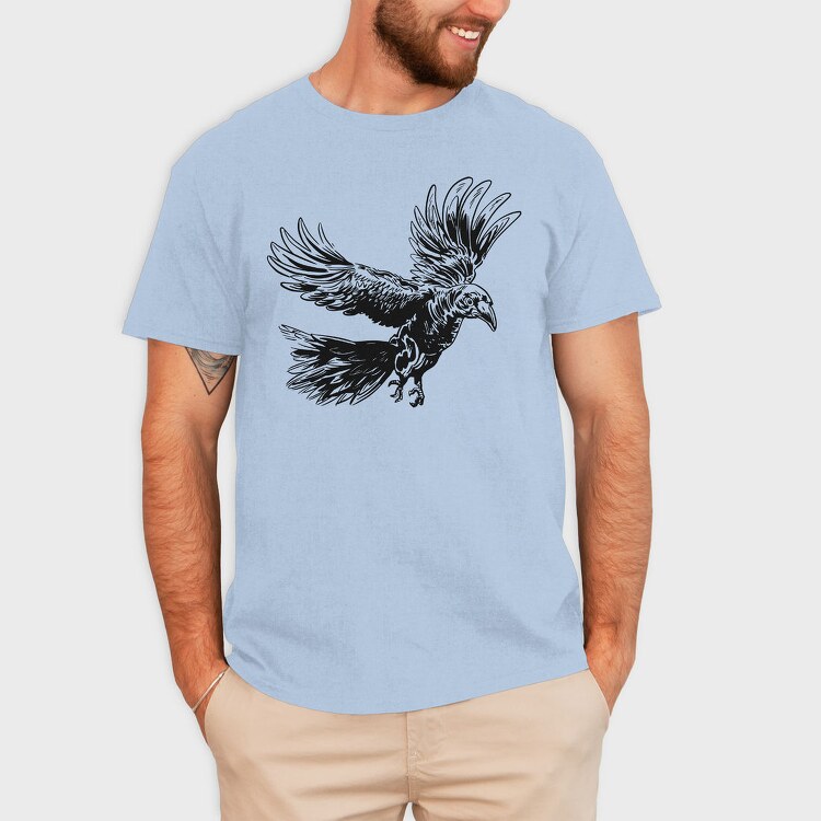 Raven Bird Animal Flying Flight, Tricou Barbati (Unisex)