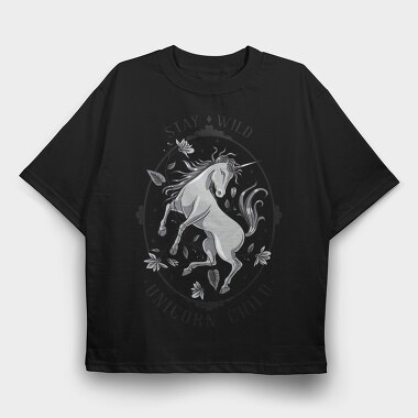 Cool Wild Unicorn 01, Tricou Oversize Barbati (Unisex)