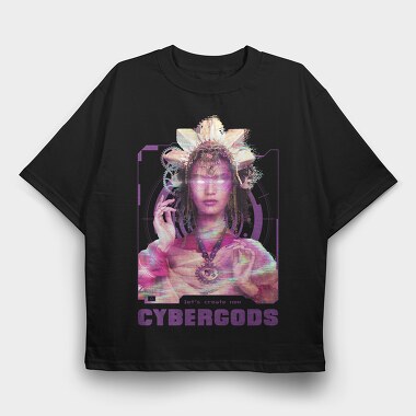 Cyborg Goddess Gods, Tricou Oversize Barbati (Unisex)
