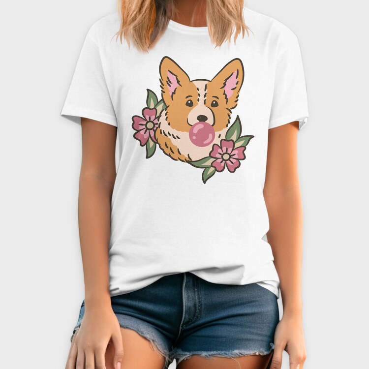 Corgi Bubblegum, Tricou Barbati (Unisex)
