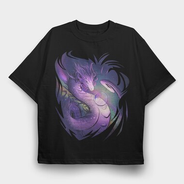 Magical Dragon Creature Rainbow, Tricou Oversize Barbati (Unisex)