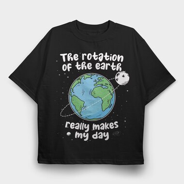 Earth Rotation Humor, Tricou Oversize Barbati (Unisex)