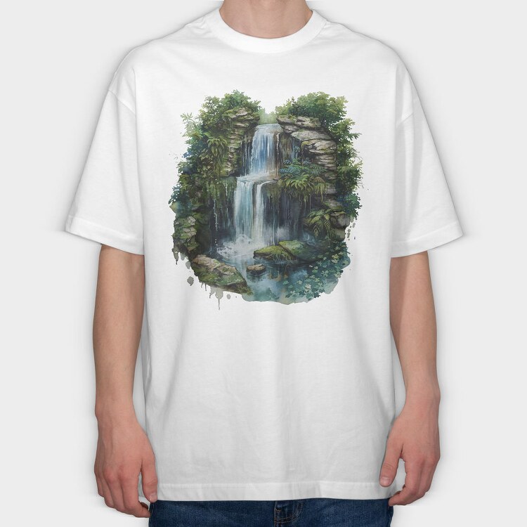 Waterfall Jungle Forest, Tricou Oversize Barbati (Unisex)