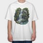 Waterfall Jungle Forest, Tricou Oversize Barbati (Unisex)
