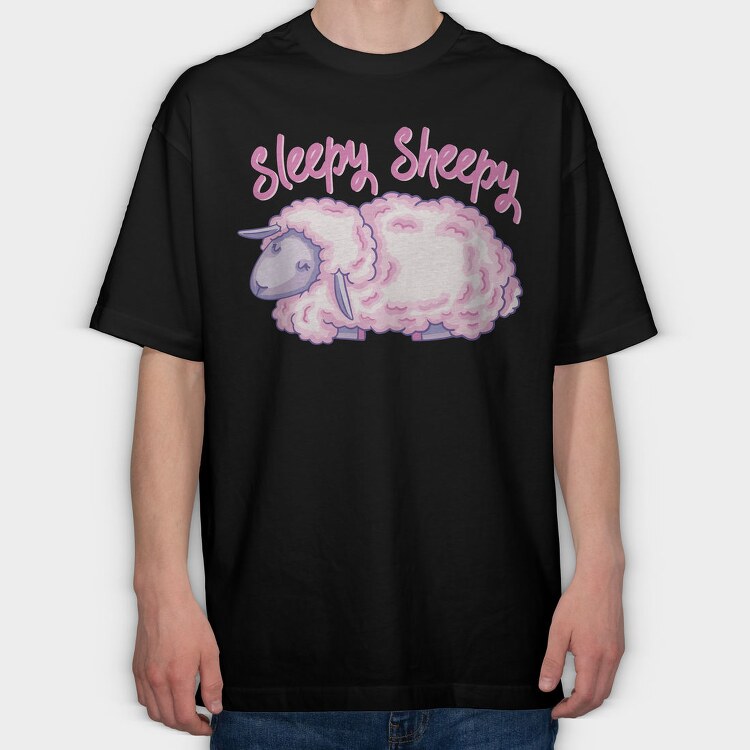 Sleepy Sheepy, Tricou Oversize Barbati (Unisex)