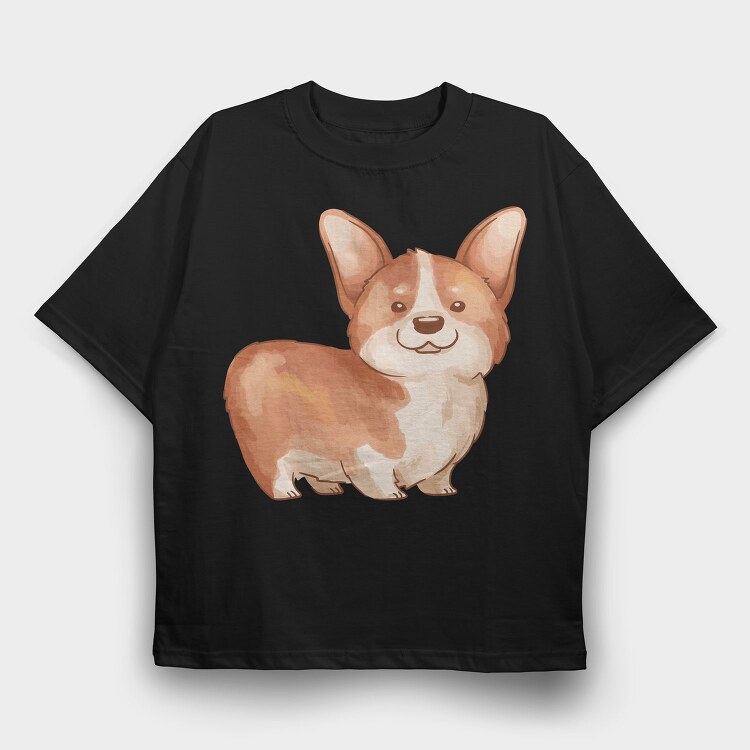 Corgi Cutie, Tricou Oversize Barbati (Unisex)