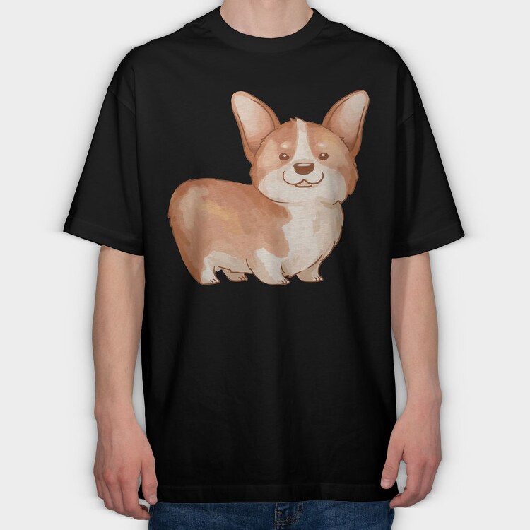Corgi Cutie, Tricou Oversize Barbati (Unisex)