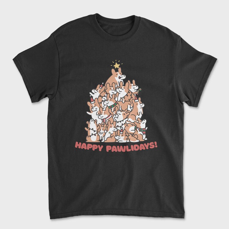 Corgi Dog Christmas Tree Corgies, Tricou Barbati (Unisex)