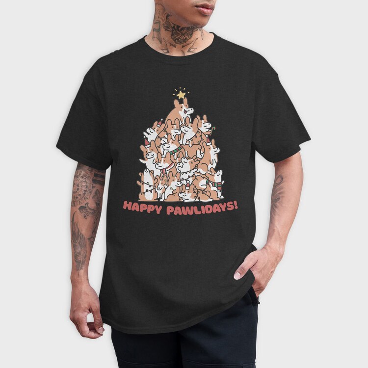 Corgi Dog Christmas Tree Corgies, Tricou Barbati (Unisex)
