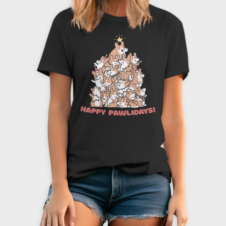 Corgi Dog Christmas Tree Corgies, Tricou Barbati (Unisex)