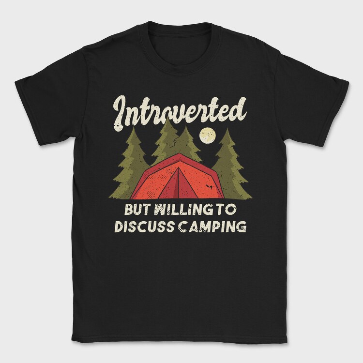 Introvert Camping, Tricou Barbati (Unisex)