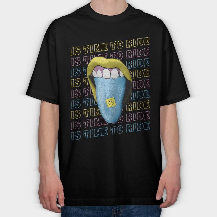Is Time to Ride, Tricou Oversize Barbati (Unisex)