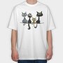 Whimsical Cats Group, Tricou Oversize Barbati (Unisex)