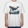 Whale Floral Dreams, Tricou Oversize Barbati (Unisex)