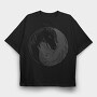 Yin Yang Horses Animals, Tricou Oversize Barbati (Unisex)