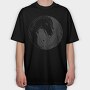 Yin Yang Horses Animals, Tricou Oversize Barbati (Unisex)