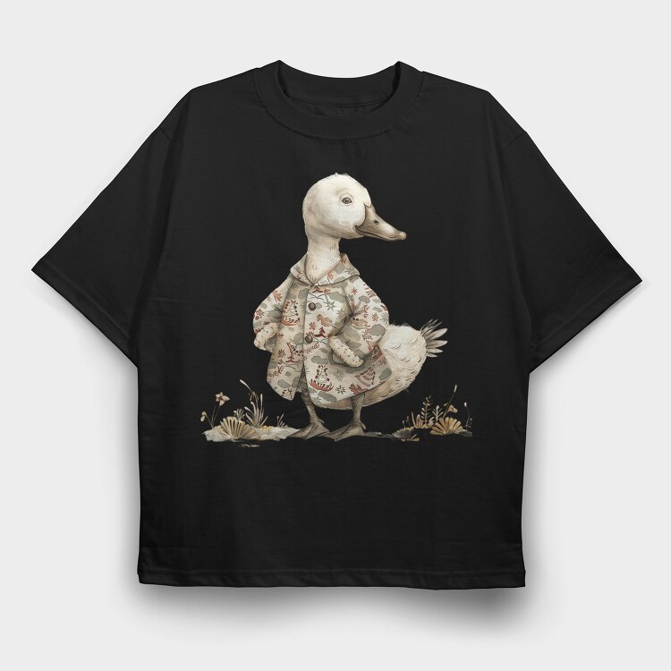 Whimsical Duck Jacket, Tricou Oversize Barbati (Unisex)