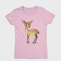 Whimsical Fawn Watercolor, Tricou Femei