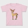 Whimsical Fawn Watercolor, Tricou Copii